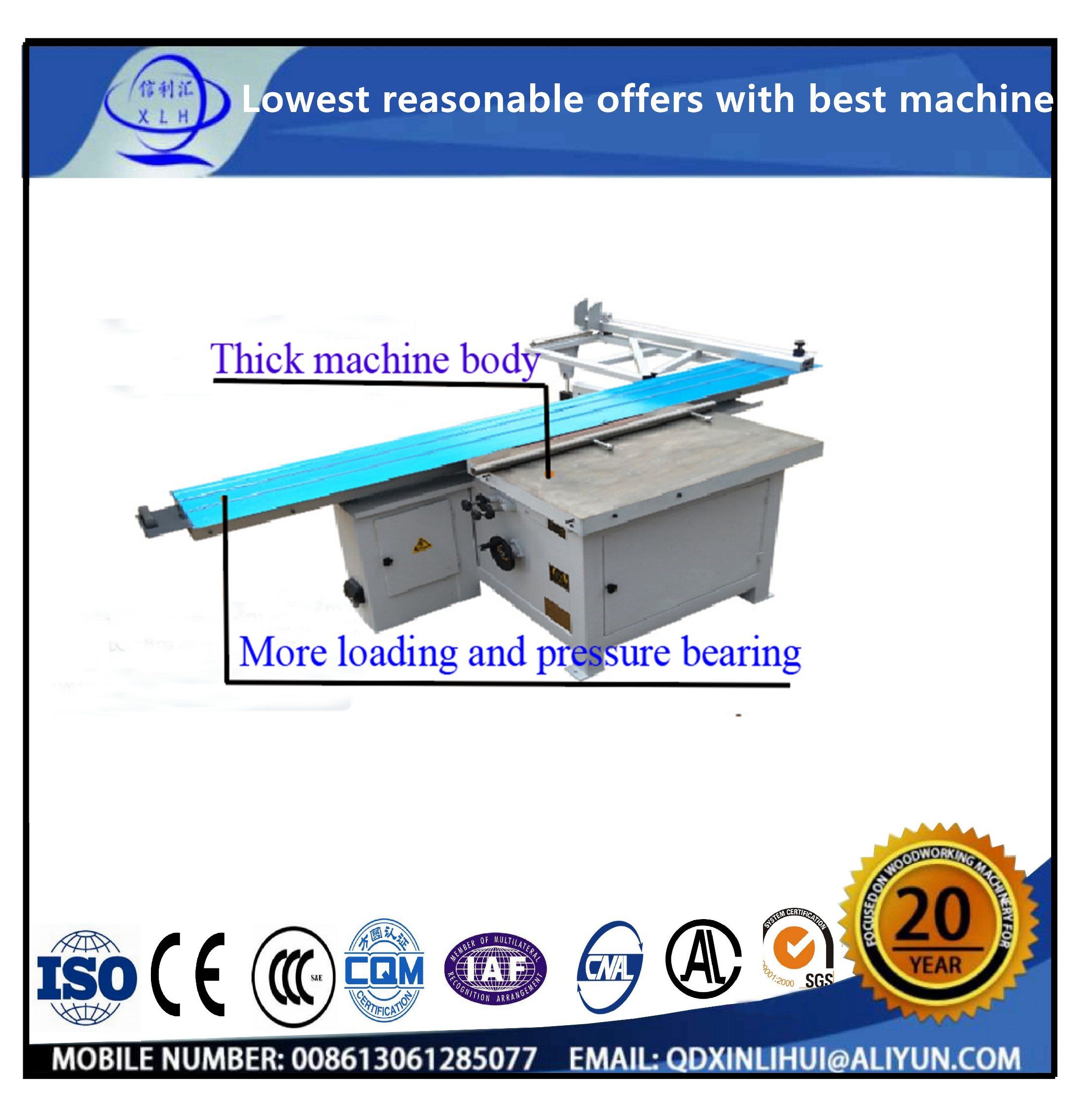 Wood Rip Cutting\Longitudinal Cutting /Cross Cutting Saw HDF Hard Board/ High Density Fiberboard